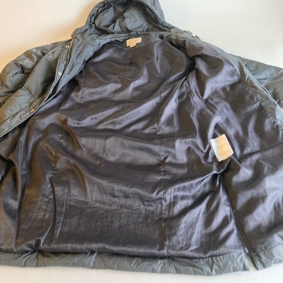 Michael Kors Dark Grey Nylon Polyester Down Hooded Puffer Winter Coat size L - Picture 12 of 16